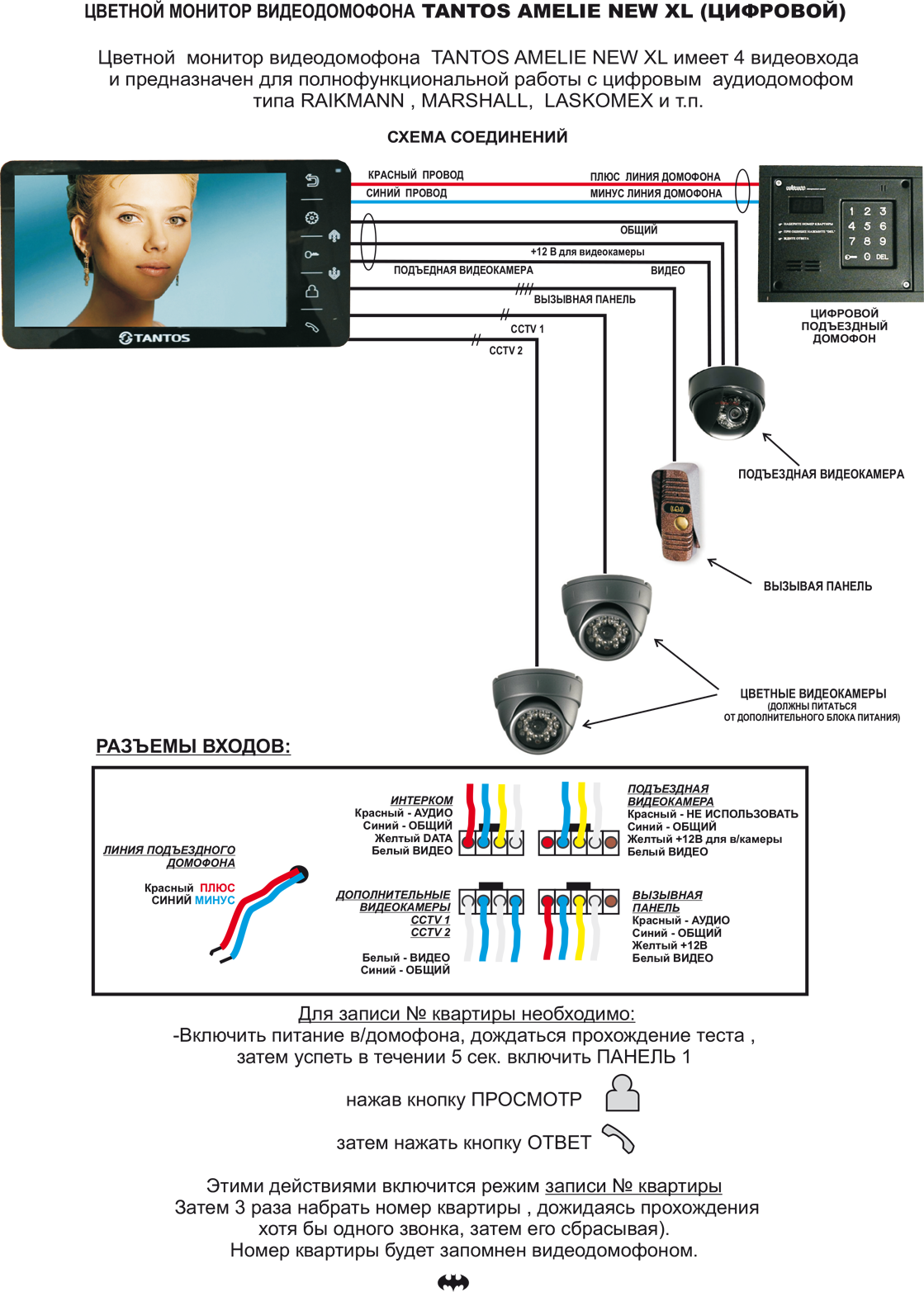 Домофон TANTOS AMELIE XL