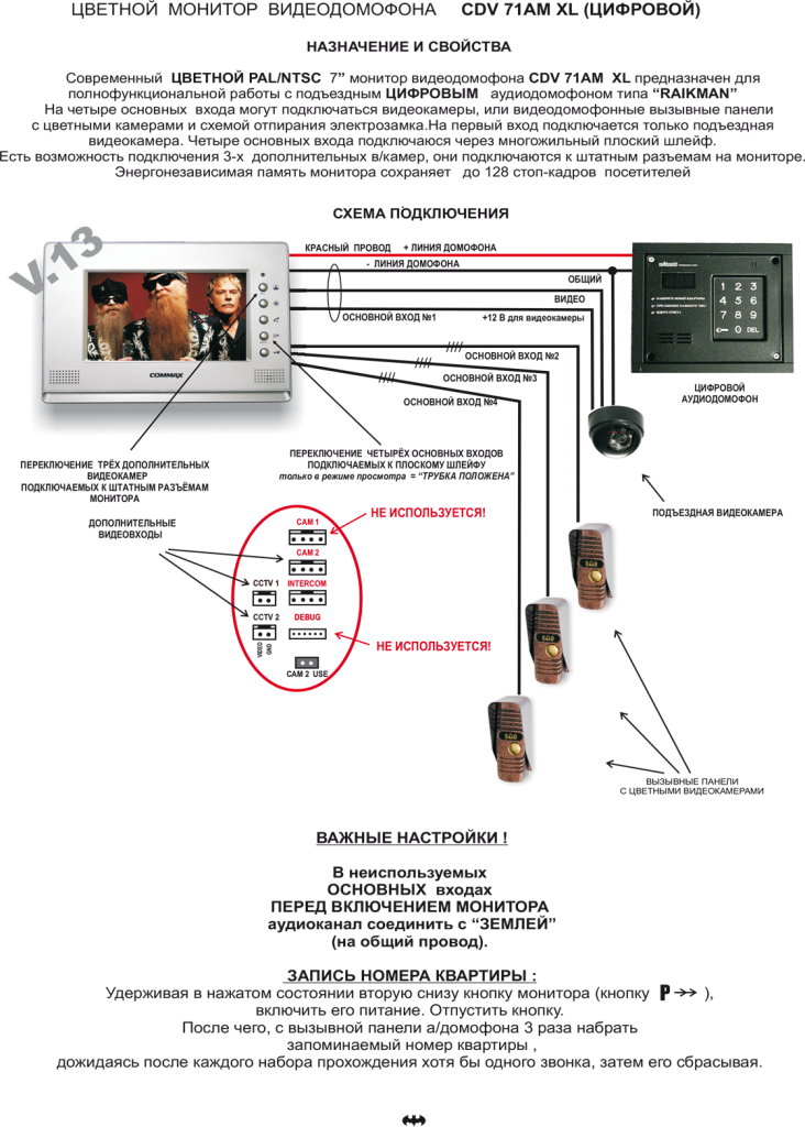 Commax схема подключения